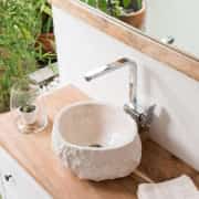 Bej Even Patlatma Mermer Lavabo 1