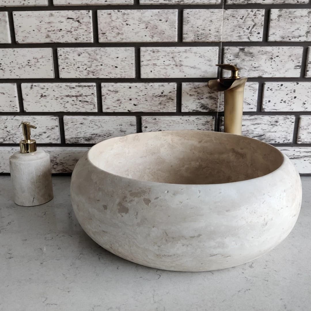 Traverten Teker Mermer Lavabo 1