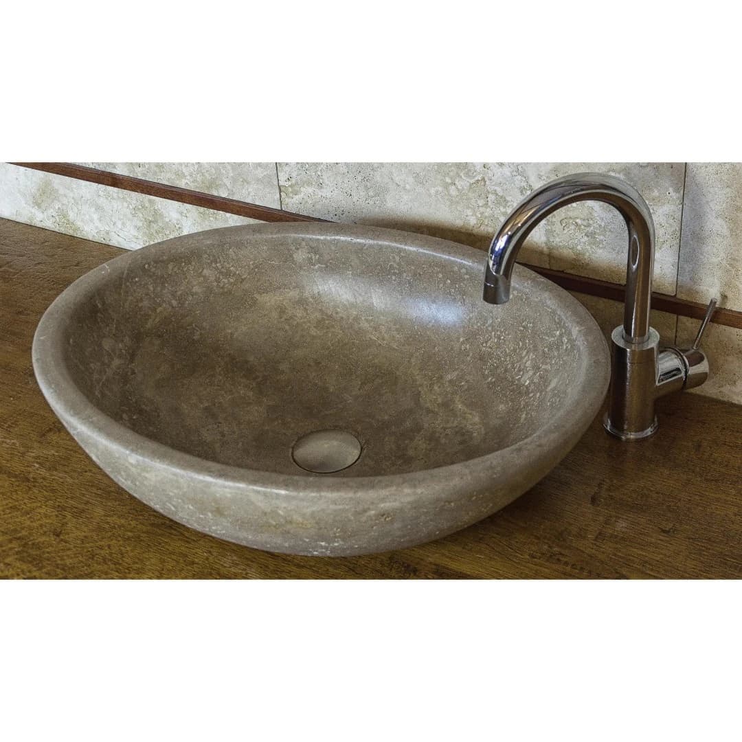 Traverten Noche Çanak Mermer Lavabo 1