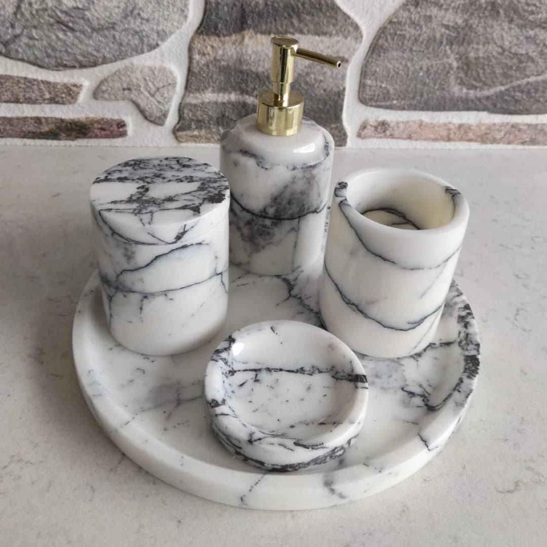 Leylak 5'li Mermer Banyo Seti 3