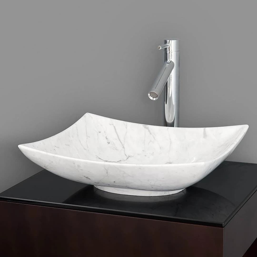 Beyaz Tekne Mermer Lavabo 1