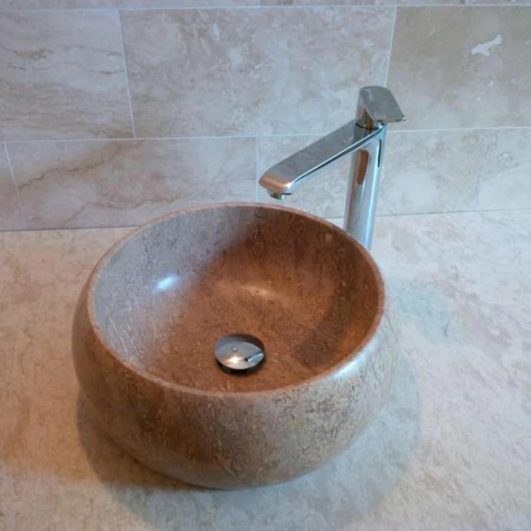 Traverten Noche Teker Mermer Lavabo 1