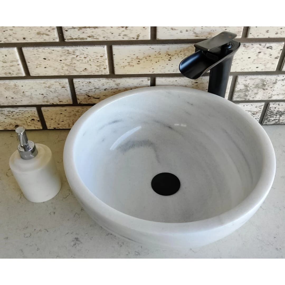 Beyaz Çanak Mermer Lavabo 4