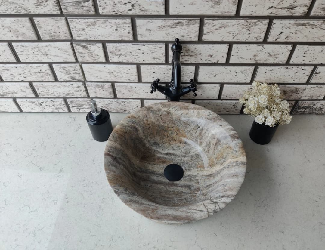 Silver Thin Mermer Lavabo 5