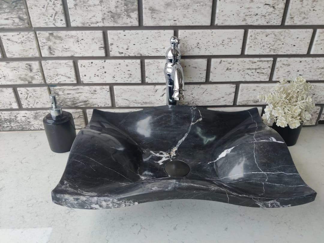 Toros Siyahı Undate Mermer Lavabo 4