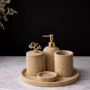 Traverten 5'Li Mermer Banyo Seti 1