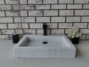 Beyaz Bevel Mermer Lavabo 1