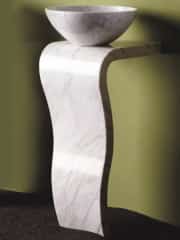 Beyaz Sole Dikey Mermer Lavabo 2
