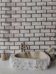 Traverten Natural Elips Mermer Lavabo 5