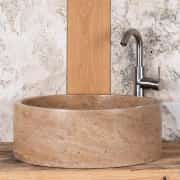 Traverten Noche Silindir Mermer Lavabo 1