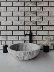 Silver Çanak Patlatma Mermer Lavabo 1