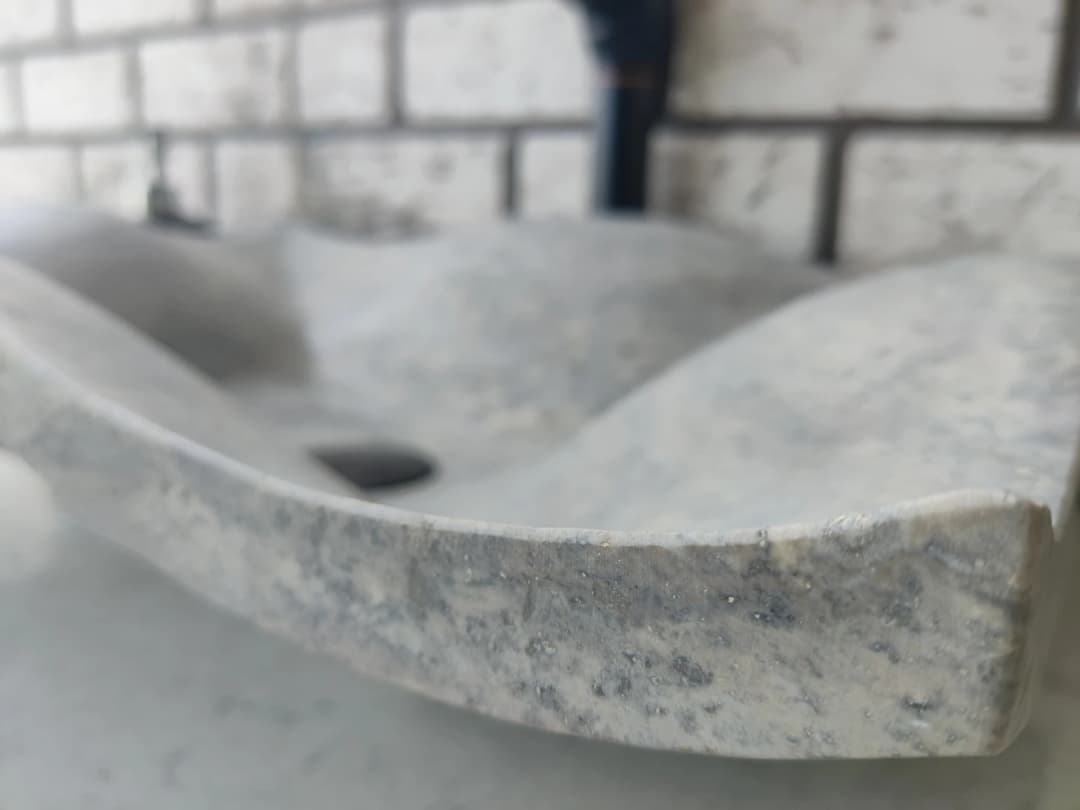 Silver Traverten Undate Mermer Lavabo 4
