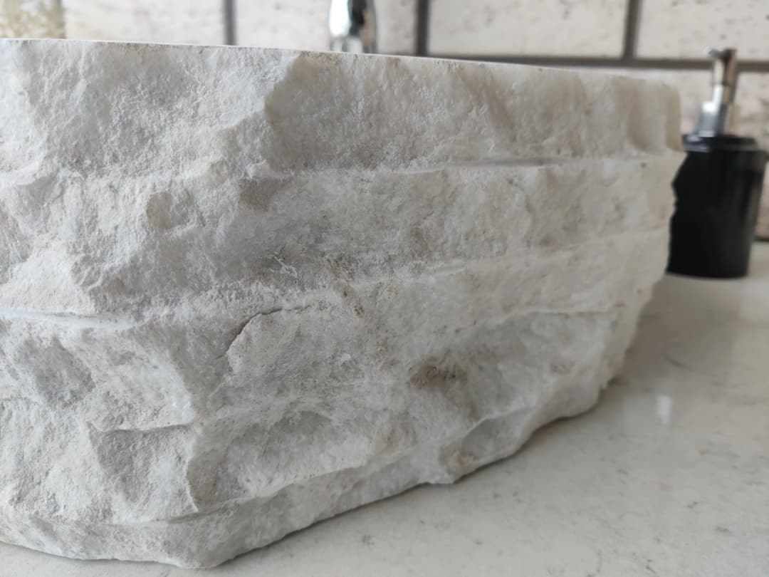 Beyaz Altıgen Mermer Lavabo 9