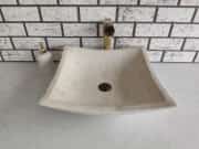 Traverten Kare Deep Yay Mermer Lavabo 4