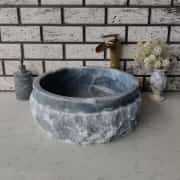 Gri Natural Patlatma Mermer Lavabo 1
