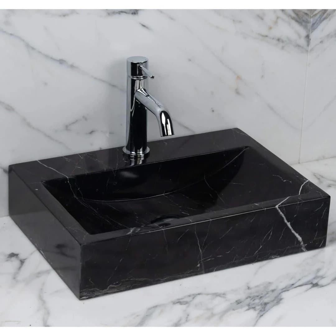 Toros Siyahı Yay Mermer Lavabo 2