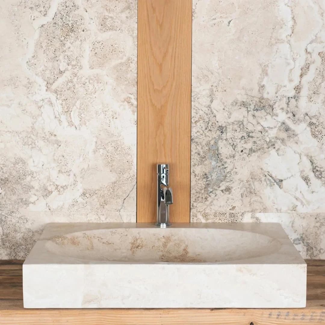 Traverten Deep Oval Mermer Lavabo 1