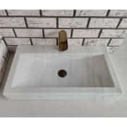Beyaz Yay Mermer Lavabo 2