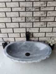 Gri Patlatma Elips Mermer Lavabo 4