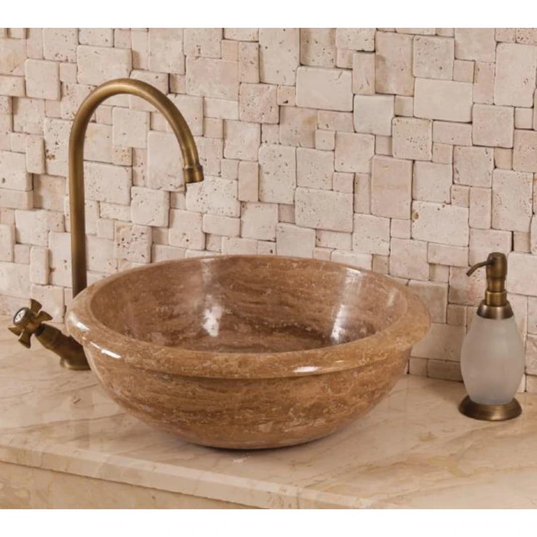 Traverten Noche Profil Mermer Lavabo 1