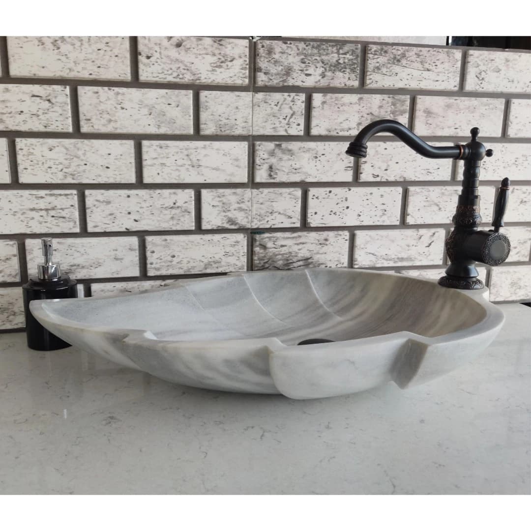 Homojen Yaprak Mermer Lavabo 1