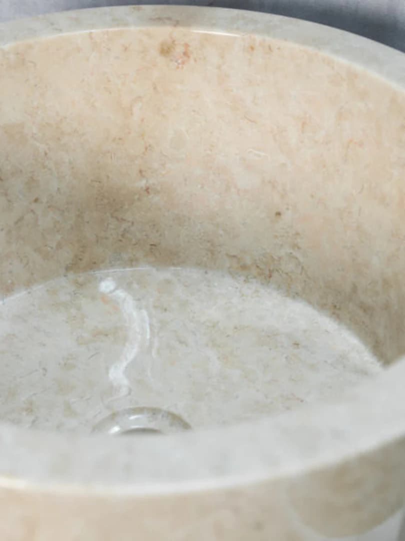 Bej Külah Dikey Mermer Lavabo 4
