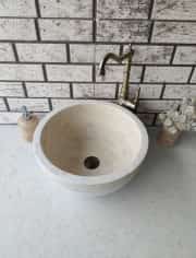 Traverten Deep Taramalı Mermer Lavabo 2
