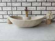 Traverten Elips Tap Mermer Lavabo 1