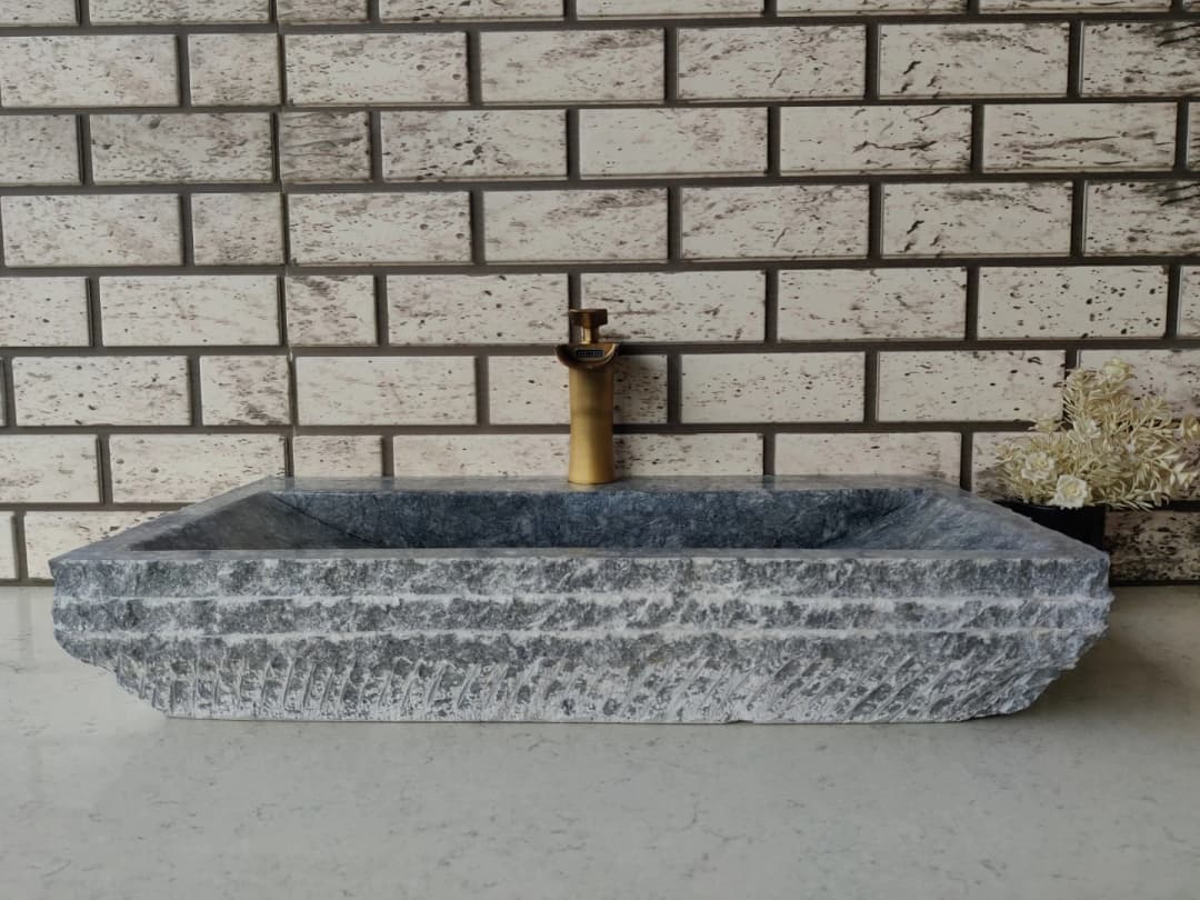 Karaca Siyahı Yay Patlatma Mermer Lavabo 1