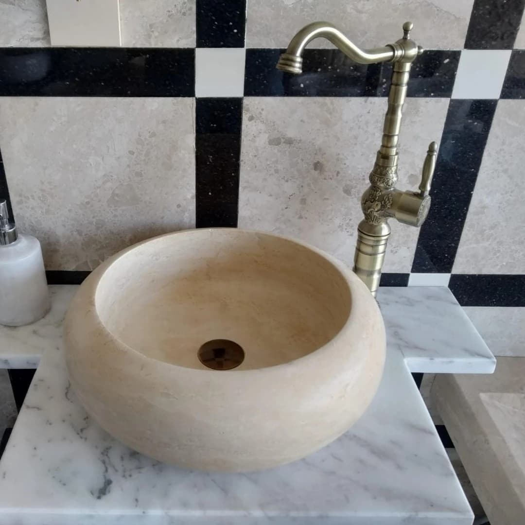 Traverten Teker Mermer Lavabo 5