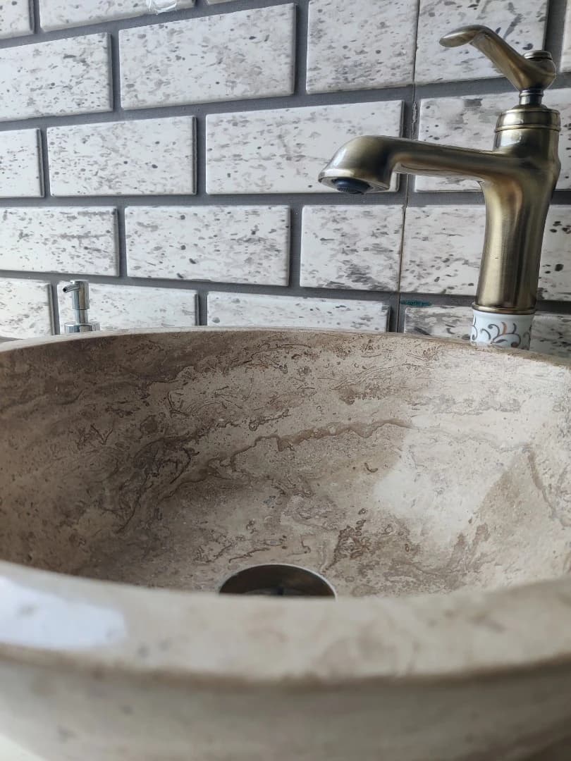 Noche Traverten Külah Mermer Lavabo 4