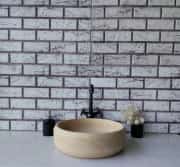 Traverten Pahlı Lid Teker Mermer Lavabo 1