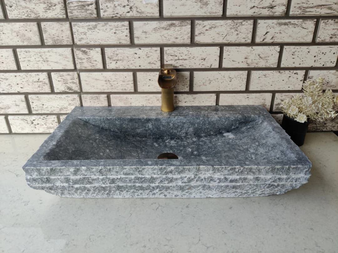 Karaca Siyahı Yay Patlatma Mermer Lavabo 2