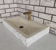 Traverten Yay Patlatma Mermer Lavabo 1