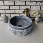 Gri Natural Patlatma Mermer Lavabo 2
