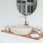 Bej Natural Patlatma Mermer Lavabo 2