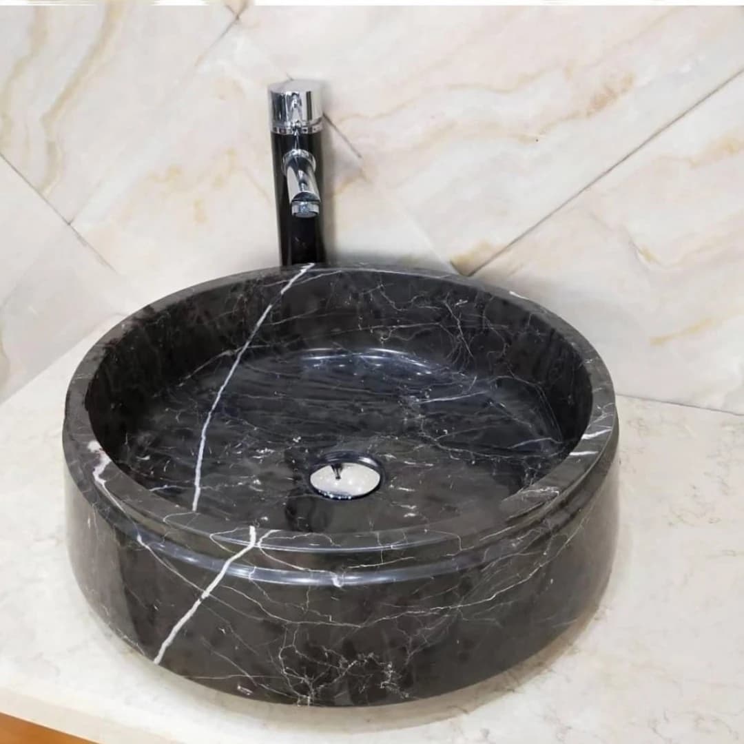 Toros Siyahı Fuga Mermer Lavabo 1