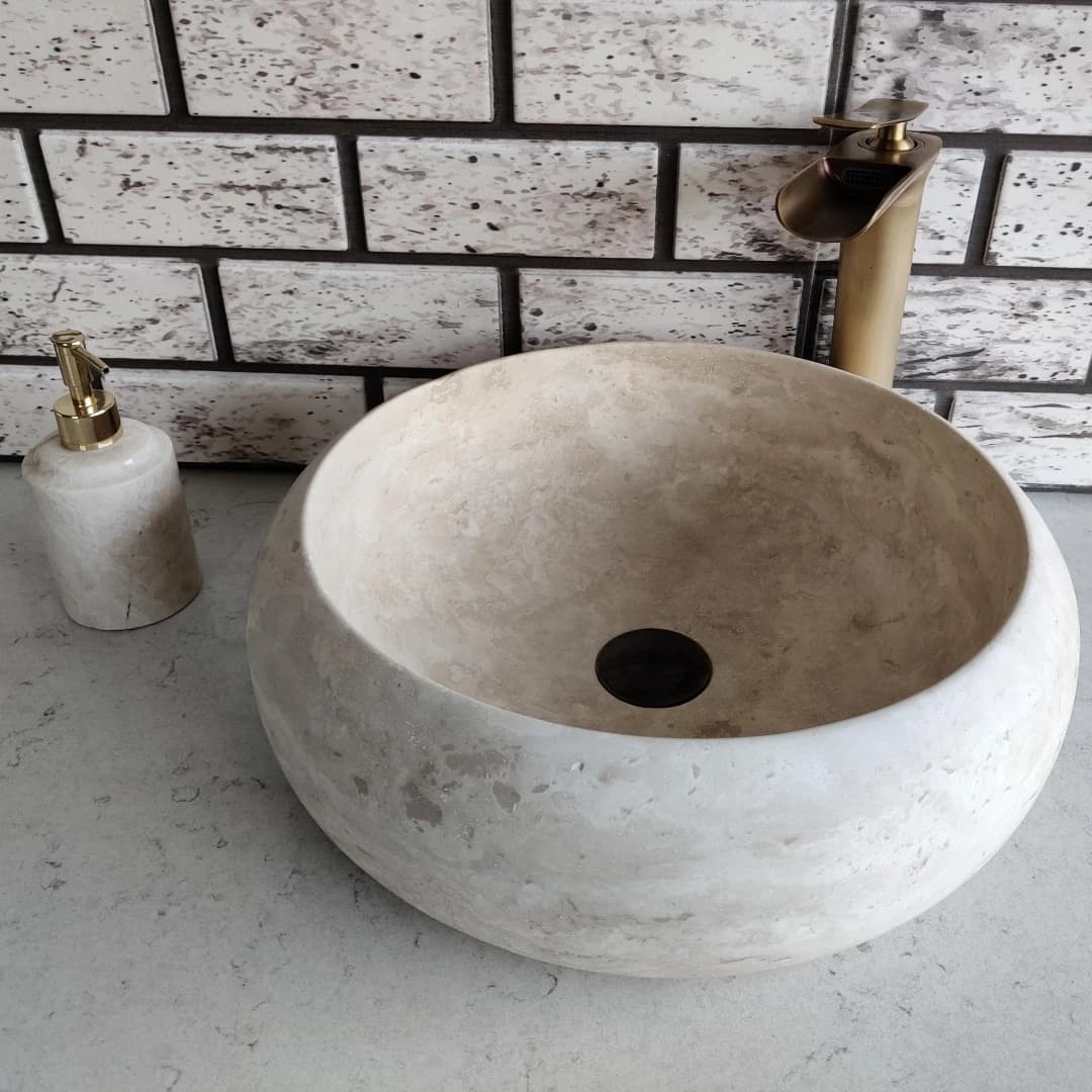 Traverten Teker Mermer Lavabo 2