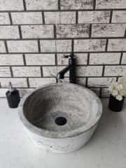 Silver Silindir Draw Mermer Lavabo 2