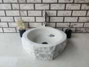 Beyaz Altıgen Mermer Lavabo 3