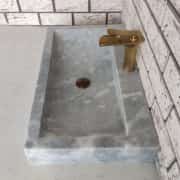 Gri Yay Köşeli Mermer Lavabo 3