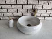 Beyaz Teker Mermer Lavabo 5