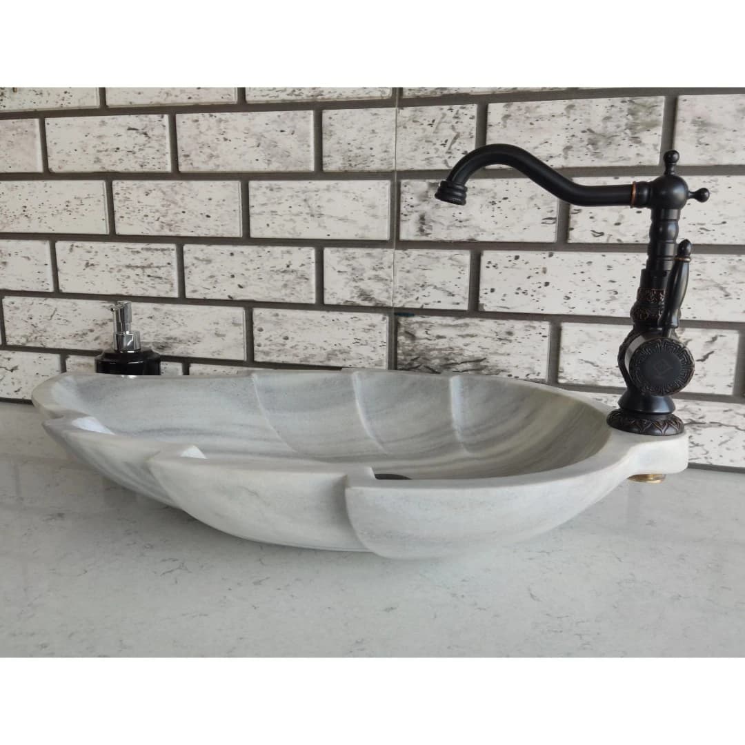 Homojen Yaprak Mermer Lavabo 2