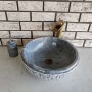 Gri Çanak Patlatma Mermer Lavabo 3