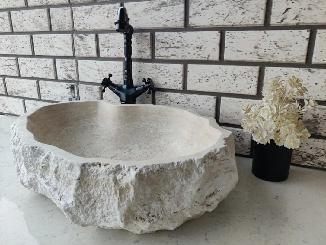 Traverten Messy Mermer Lavabo 6