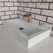 Beyaz Yay Mermer Lavabo 1