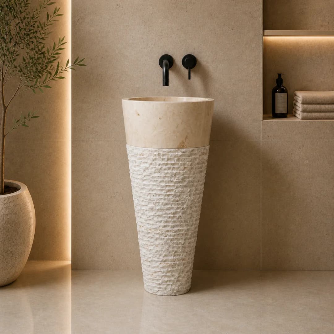 Bej Külah Dikey Lavabo