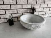 Beyaz Çanak Patlatma Mermer Lavabo 2