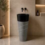 Toros Siyahı Külah Dikey Mermer Lavabo 1