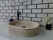 Traverten Oval Mermer Lavabo 2